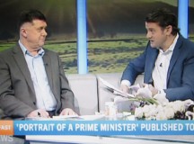 Launch-day Set Piece: Smirking biographer John Roughan downplayed the political bias behind the book project on TV One's "Breakfast" news show.