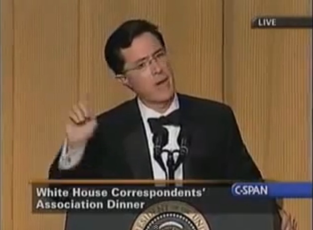 Reviewing the Rules; Comedian Stephen Colbert mocked the White House press corp for typing The Deciders' decisions down without standing up for the Make-real World.
