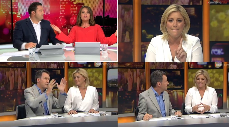 Feigning Infuriation: TV3's Human Rights Expert Heather Du Plessis-Allan performs a 'ritual of animosity' on Story, 4 February 2016.